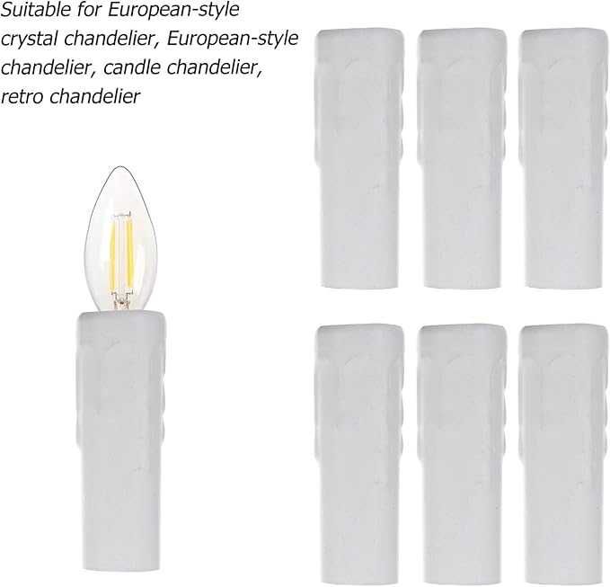 Metalowe Gilzy do Lamp E14 - Zestaw 6 Sztuk, 25x80mm, Białe