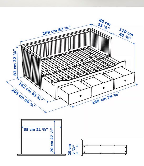 Łóżko Hemnes rozkładane