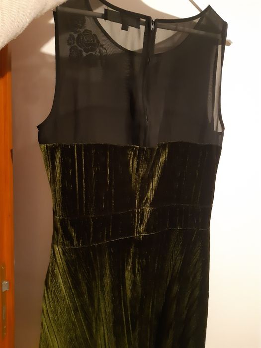 Sukienka welurowa czarno zielona XXL