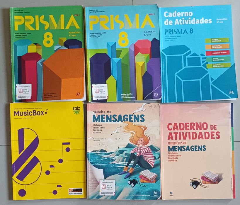 Livros Escolares – 8.º Ano (Manuais e Cadernos de Atividades)