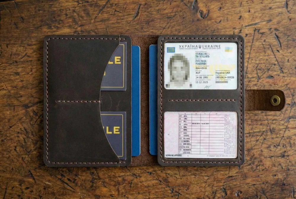 Органайзер для документів, докхолдер з натуральної шкіри, обложка