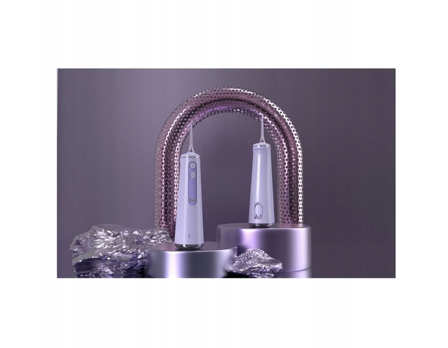 Irygator do zębów Sejoy bezprzewodowy 8 dysz 300ml fioletowy /czarny