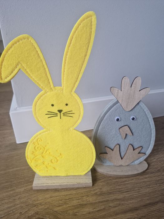 Wielkanocne ozdoby zająć i jajko filc Nowe