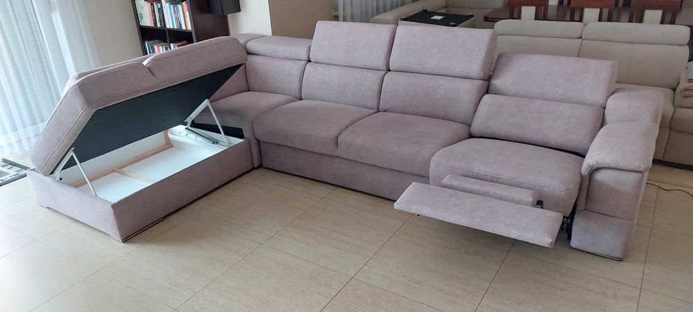 OKAZJA! Nowy Narożnik z funkcją Spania i Relaksu 230V