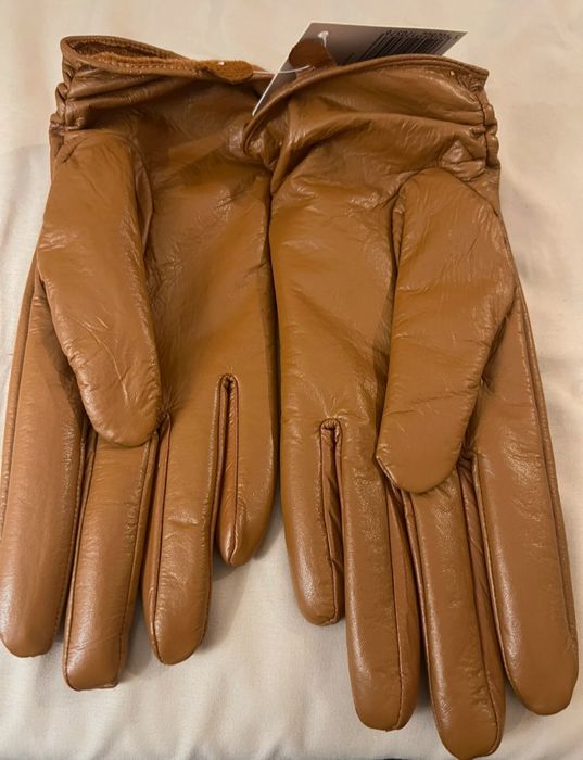 Rękawiczki skórzane brązowe