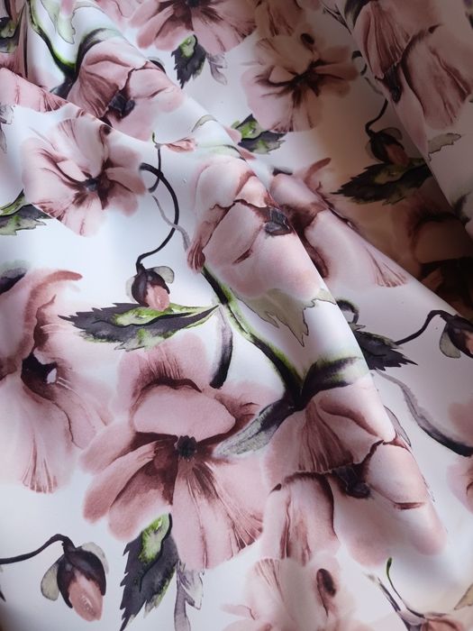 Zasłony z metra PASTELE Maki,grubsze,szer 280cm WYPRZ