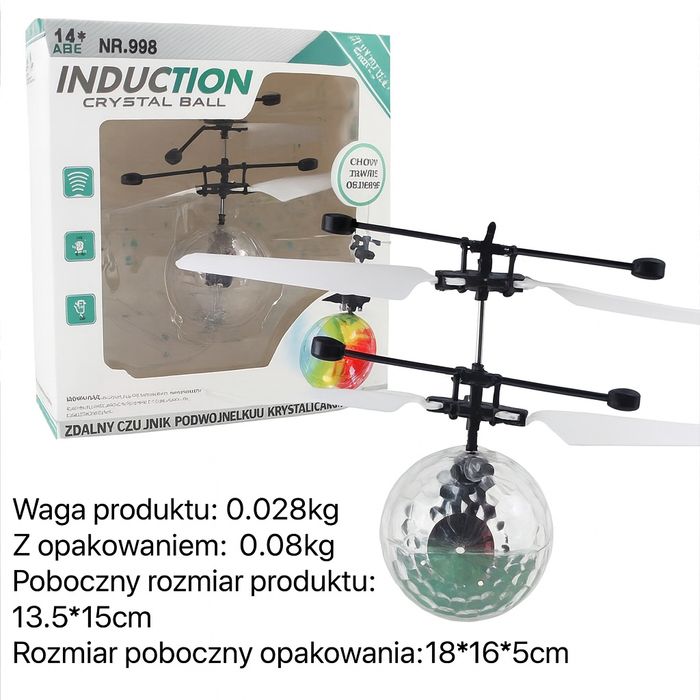 Mini kula disco latający helikopter zabawka dla dzieci