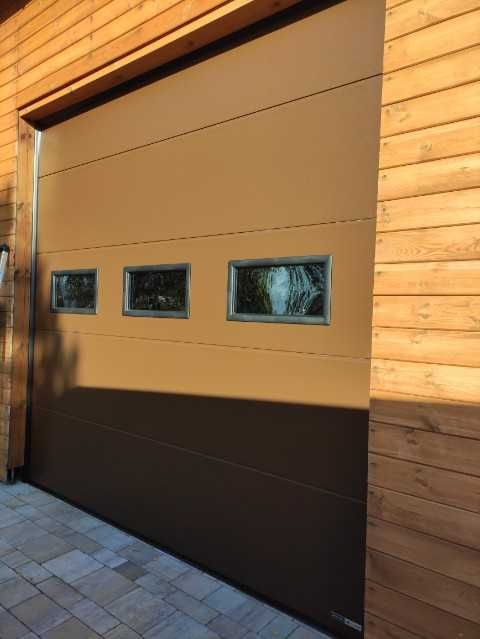 Brama garażowa segmentowa 3000x2250 brąz automat Czyste powietrze