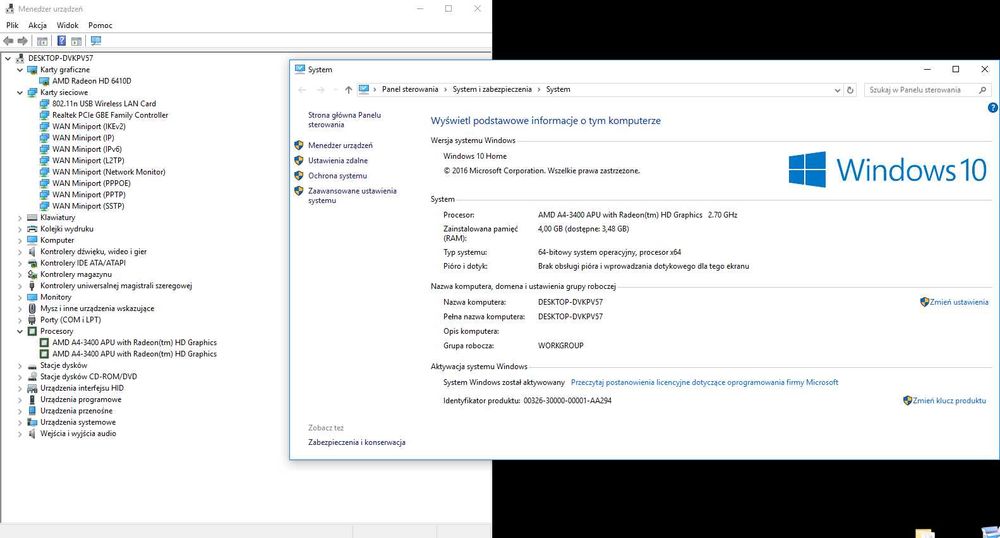 Komputer stacjonarny CPU Amd A4-3400, Radeon HD6410D, 4G Ram, 512 HDD