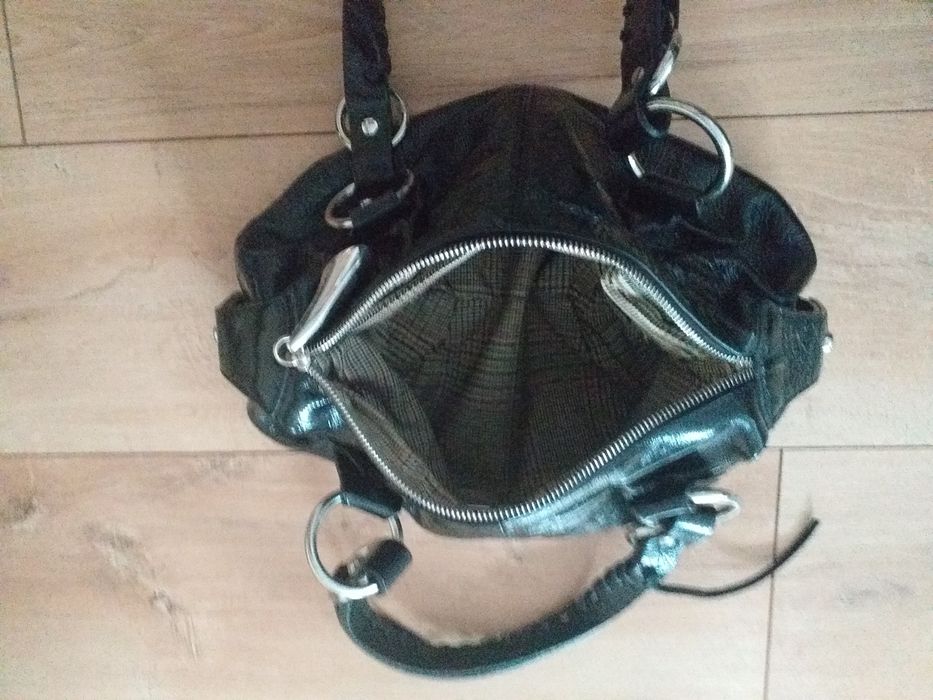 FRANCESCO BIASIA MAŁA oryginalna skóra naturalna lakierowana torebka