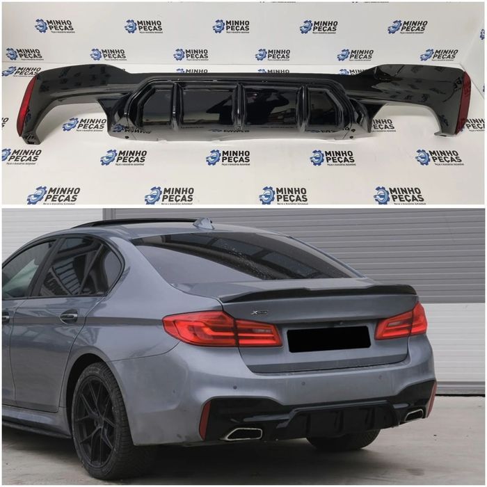 Rear Diffuser for BMW 5 Series (G30/G31) M5 Look in Glossy Black