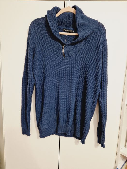 Livergy granatowy sweter męski M 100% bawełna