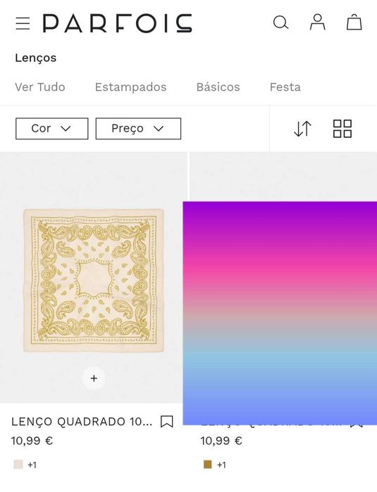 Acessórios parfois, brincos e lenço