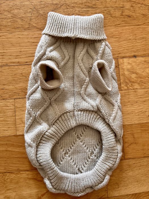 Camisola de cão em lã BPS bege