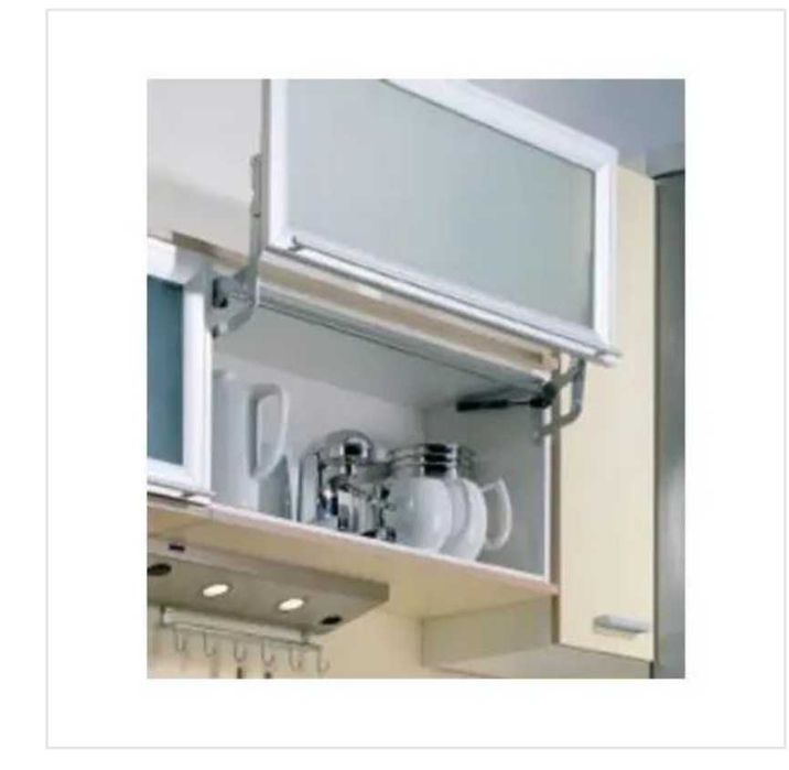 sistema elevatório com amortecedores para porta de cozinha cinza