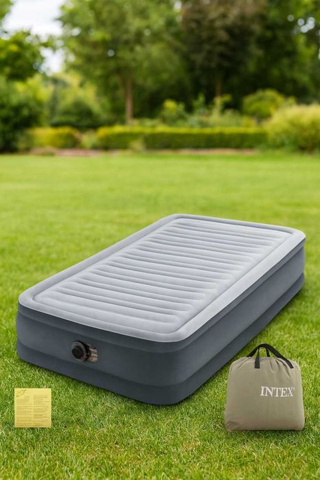 NOWY Materac łóżko do spania jednoosobowy z pompką  99x191x33 cm