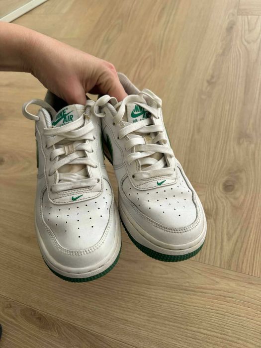 Nike Air Force buty sneakersy białe zielone 37 ,5