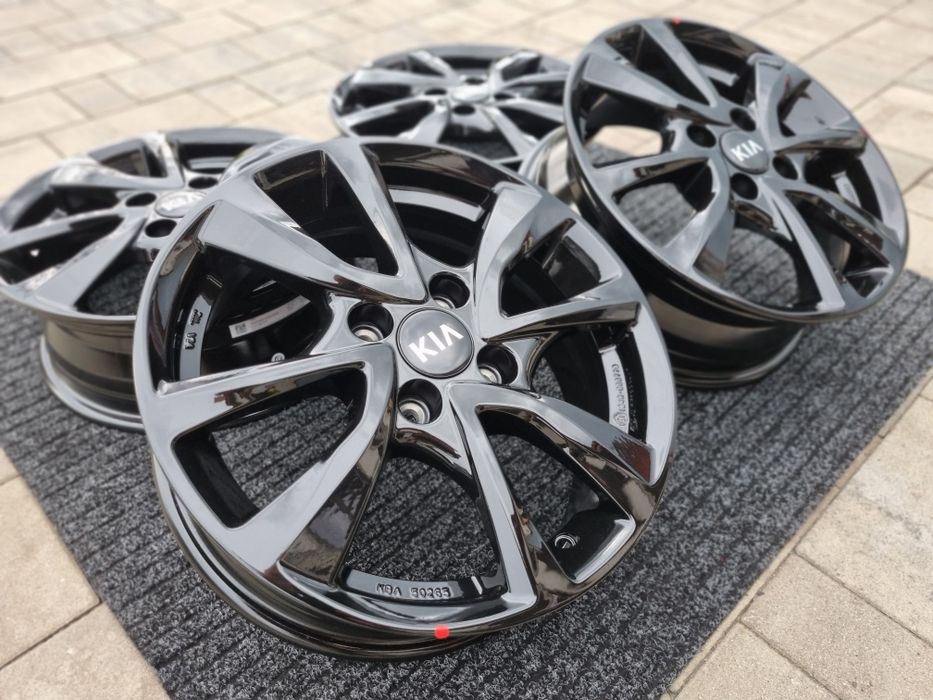KIA 15" Picanto Rio Stonic Nowe felgi aluminiowe 4x100 czarny połysk