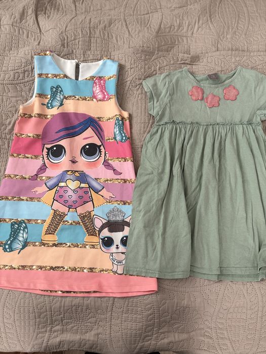 Paka ubranek dla dziewczynki 110/116 h&m, Zara - sukienki i inne