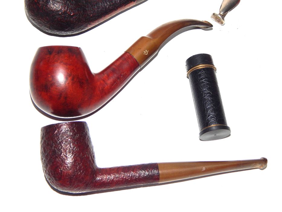 3 fajki tradycyjne STANWELL,  BLOCK Merschaumlined, MAXIM pianka