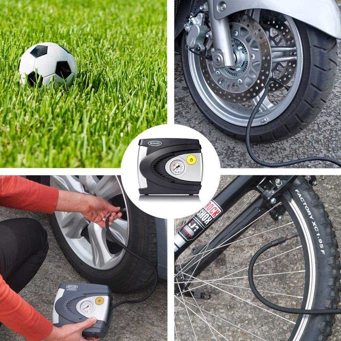 Compressor de ar portátil  carro / bicicleta -12v luz LED