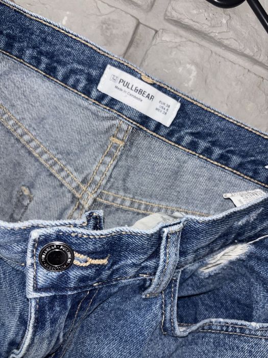 Jeansowe spodnie rozdarcia dżinsy pull&bear rozm 38 M