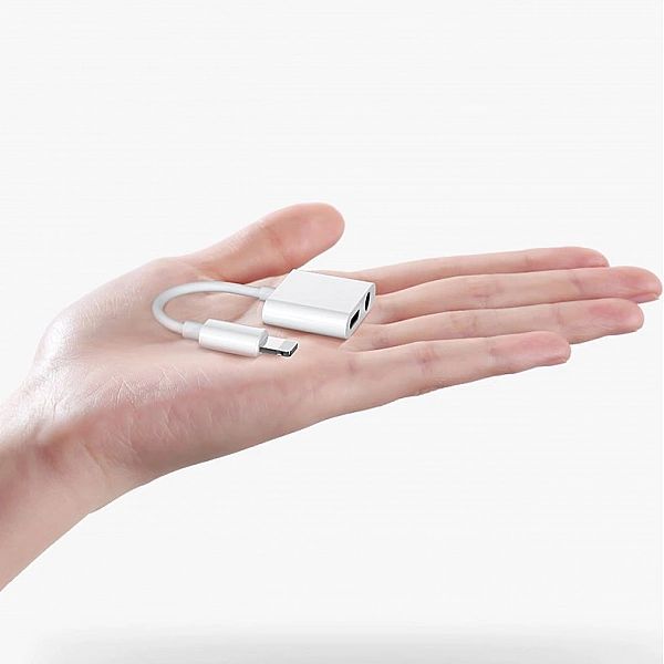 Joyroom adapter przejściówka rozdzielacz słuchawkowy Lightning - 2x Li