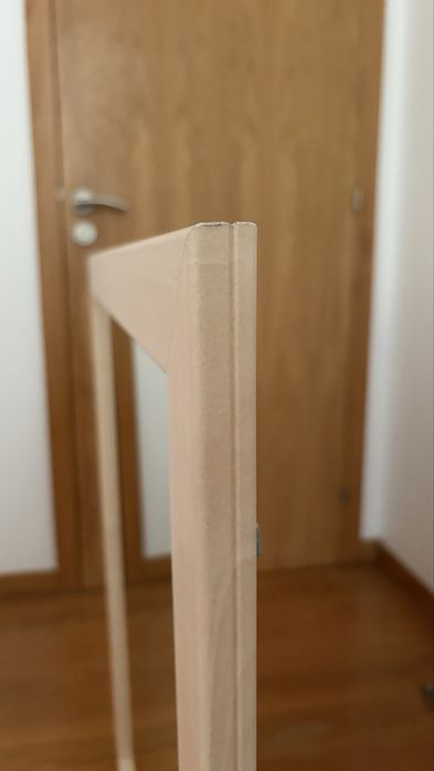 Espelho grande parede madeira clara 88x79cm – bom estado