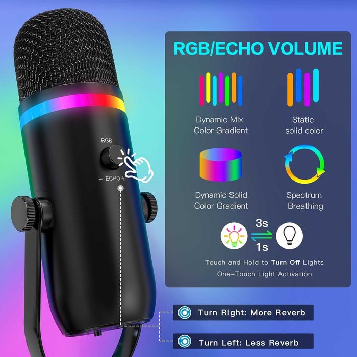 ZealSound K66 PRO Mikrofon pojemnościowy USB, Plug&Play dla YT STREAM