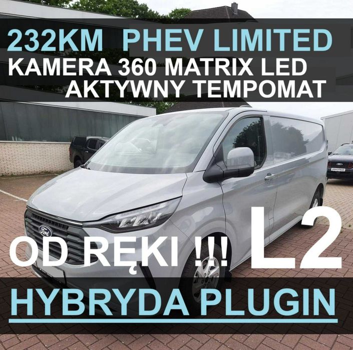 Ford Transit Custom  PHEV 232KM Hybryda Plug-in Limited Kamera 360 Matrix Led L2