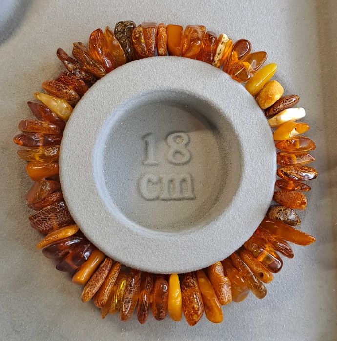 Bransoletka z bursztynu bałtyckiego sieczka polerowana koniakowa #206