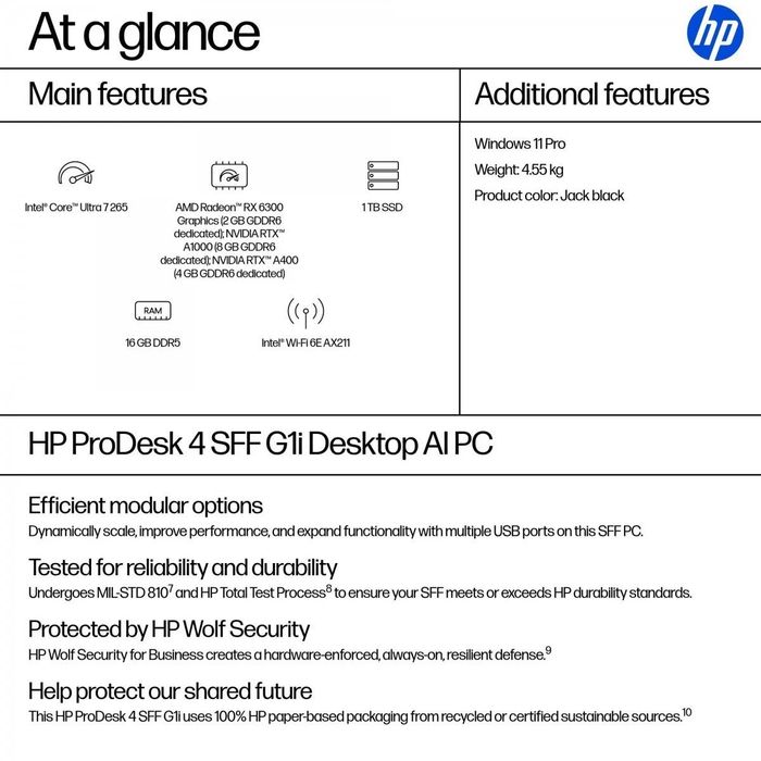 HP. SFF 4. Intel Ultra. 7. 265.     IA ! ! !