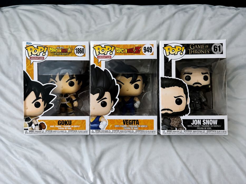 3 sztuki Funko POP - Vegita, Goku i Jon Snow