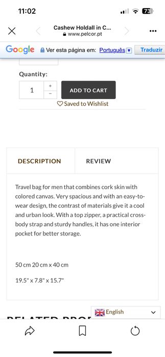 Mala viagem Mango Holdall Pelcor - NOVO