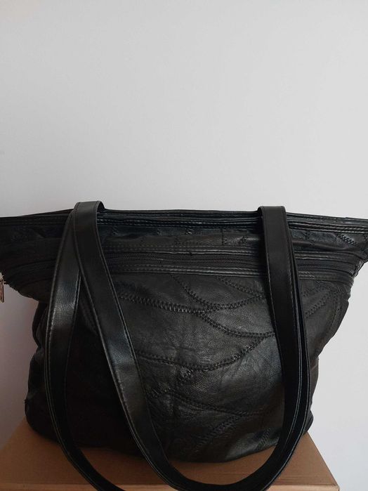 Torba skórzana vintage typu Shopper Bag