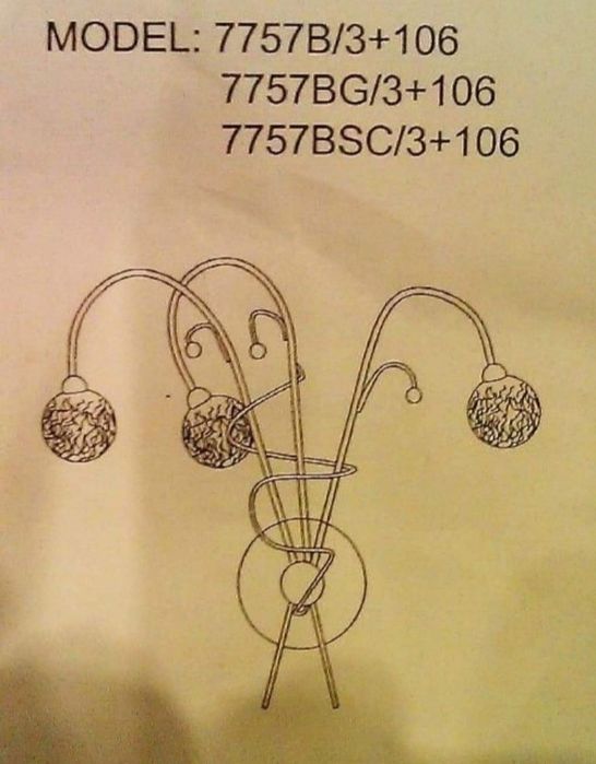 HIT!!! WYPRZEDAŻ Kinkiet srebrny + szklane kule + żarówki LED