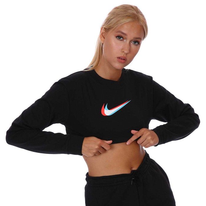 NIKE Crop Damski z długim rękawem Roz L Oryginalna Bluza Koszulka