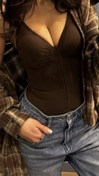 Боді в стилі Skims з утяжкою шоколадний