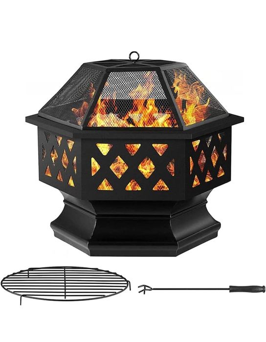 Fogueira exagonal de Jardim 70cm diâmetro