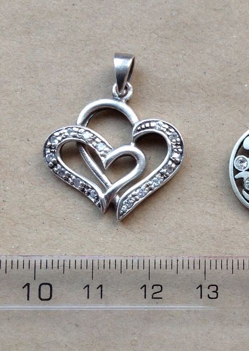 Срібні прикраси Підвіска сердечка / Срібна цепочка ланцюжок 45 см