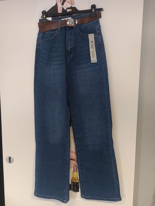 Spodnie damskie jeansowe jeansy wide leg hit viral style new hot must