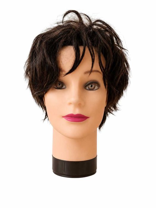 CABEÇA DE TREINO PARA CABELEIREIRO - Cabelo sintético - Corte curto - Muito bom estado