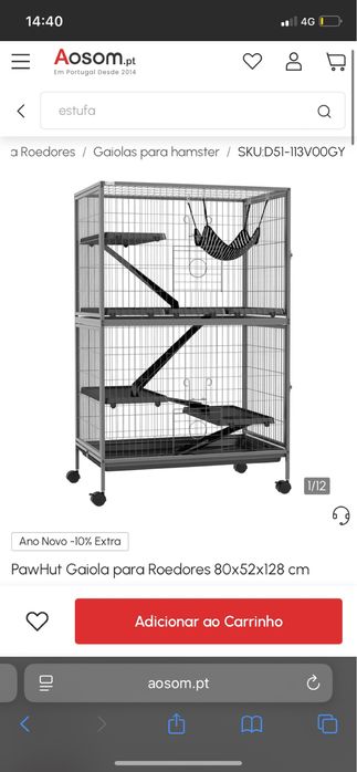 Gaiola para furao e roedores