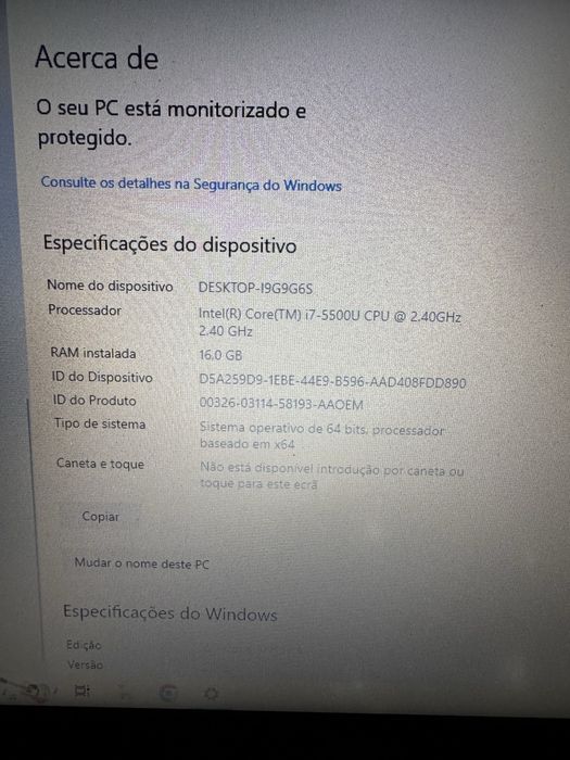 Portatil Acer Aspire 16GB RAM e 256GB SSD