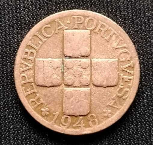 Moeda XX centavos bronze - Portugal - 1948