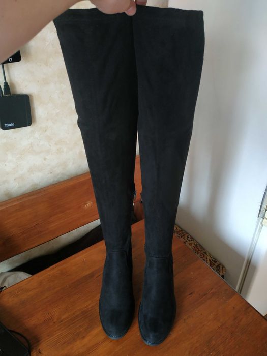 Женские высокие черные замшевые мотоботы Anna Field 39 размер_26,5 см