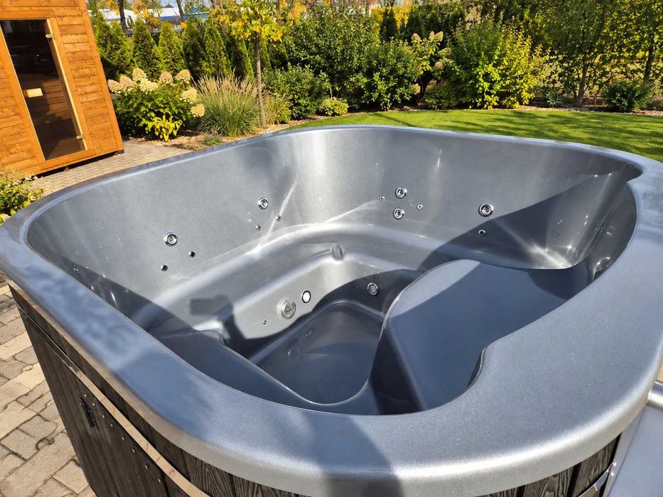 JACUZZI OGRODOWE Balia ogrodowa Premium 2m JAKUZZI 6-8os Piec 26 kW JACUZZI Hydromasaż LED