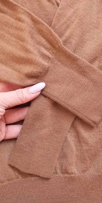 UNIQLO extra fine merino XL męski czekoladowy sweter z wełną