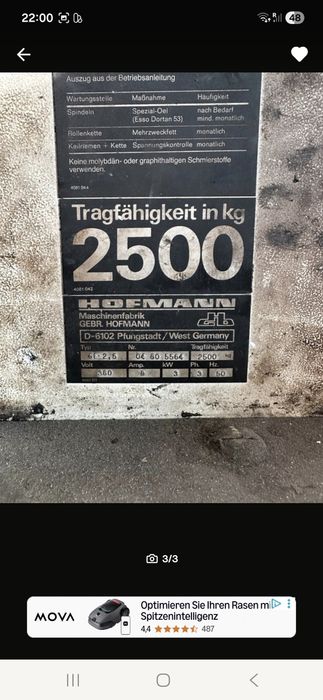 Podnosnik Hofmann 2.5 tony