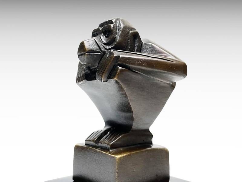 Escultura de bronze - Macaco - Art Deco